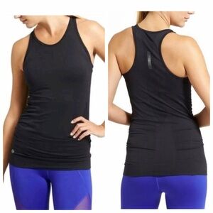 Athleta Finish Fast Black Seamless Racerback Tank Top